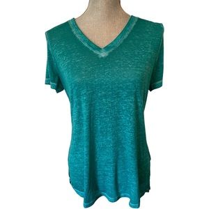 MUDD Women’s teal burnout roadtrip tee Size M